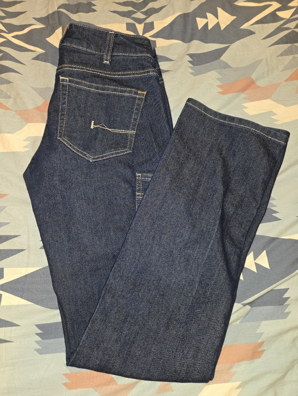 Ariat REBAR Indigo Denim Jeans with Contrast Stitching. Womens Size 28L